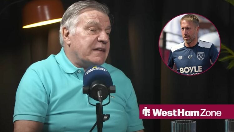 Former West Ham boss Sam Allardyce and Graham Potter in the circle