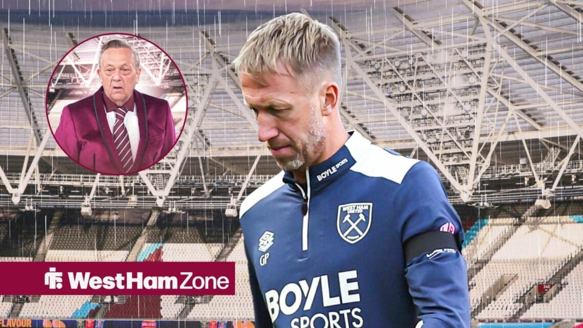 West Ham boss Graham Potter and owner David Sullivan in a circular frame