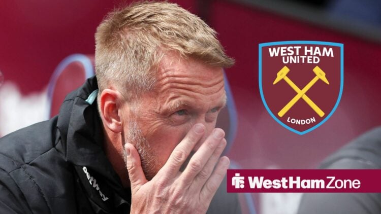 West Ham manager Graham Potter and the West Ham nadge