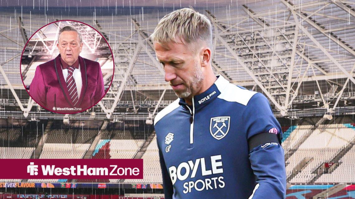 Graham Potter in the rain and David Sullivan in the circular inert