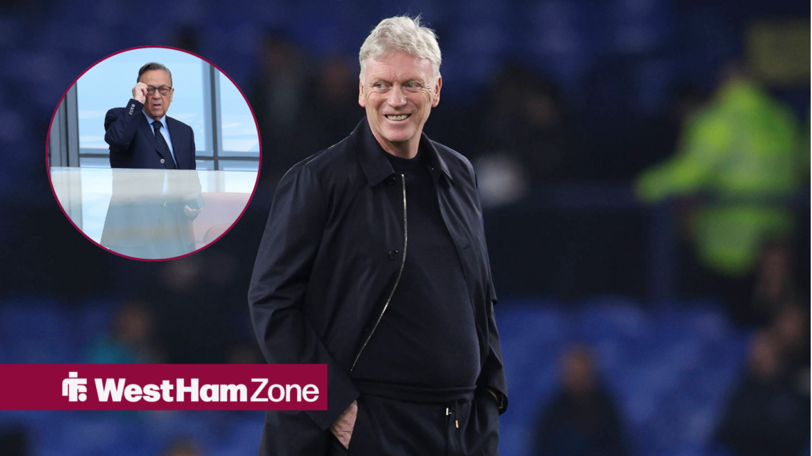 David Moyes smiling with David Sullivan in the circle