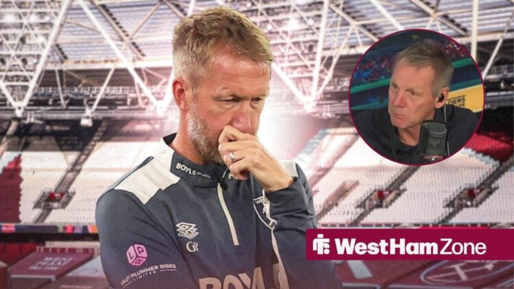 Ex-West Ham manager Graham Potter and Stuart Pearce in a circle frame