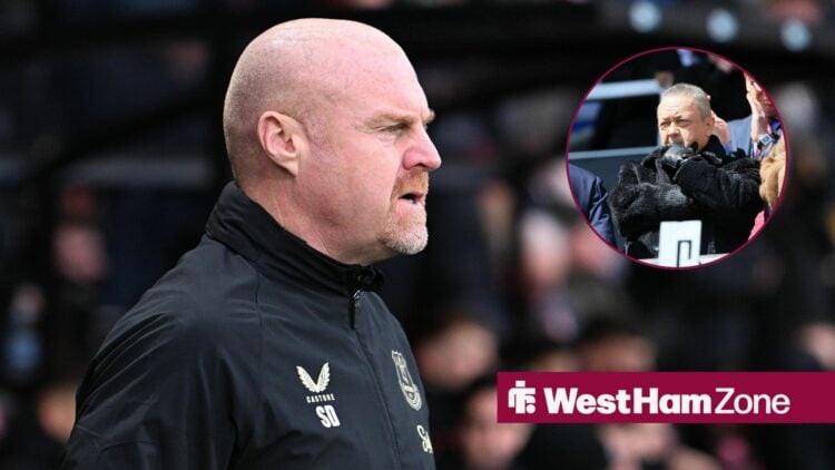 Former Everton manager Sean Dyche with David Sullivan in the circle
