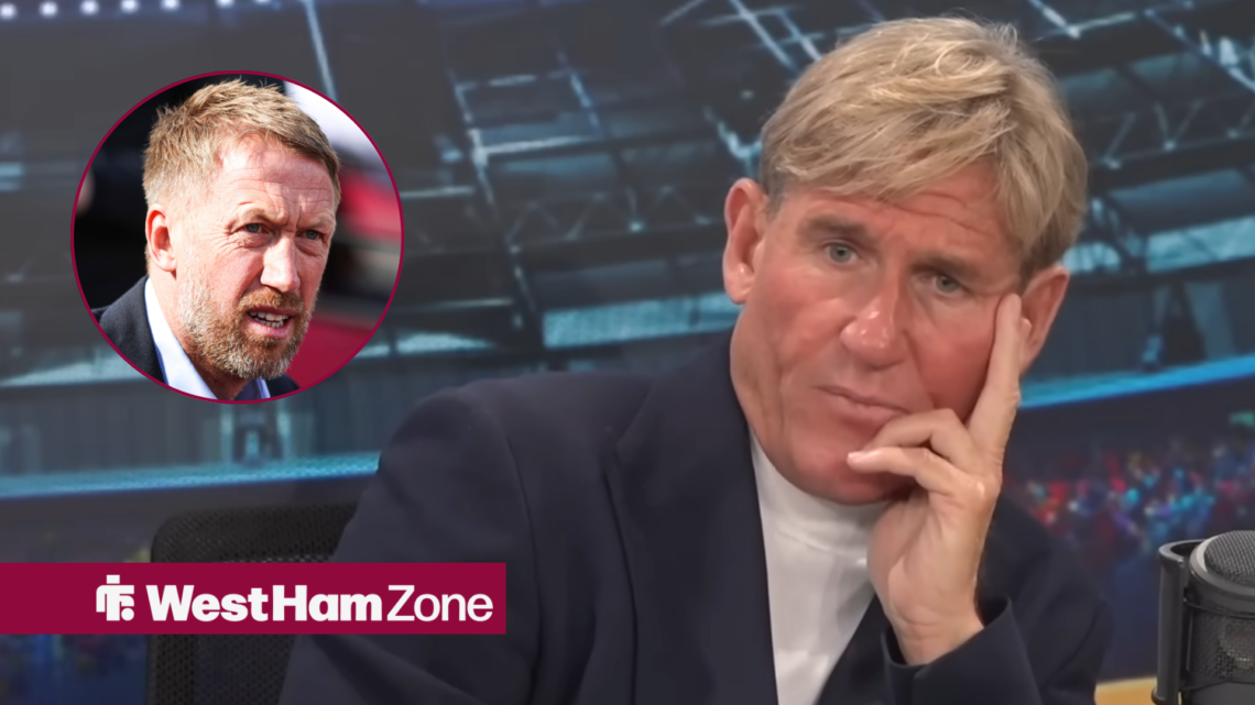 Simon Jordan looking disappointed towards a annoyed Graham Potter in a circle insert