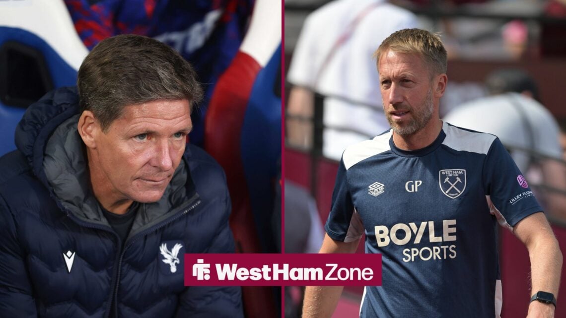 Crystal Palace manager Oliver Glasner and Graham Potter