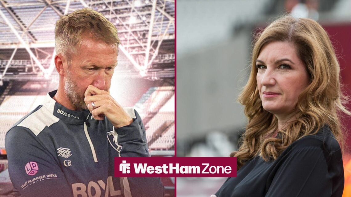 West Ham manager Graham Potter and Karren Brady