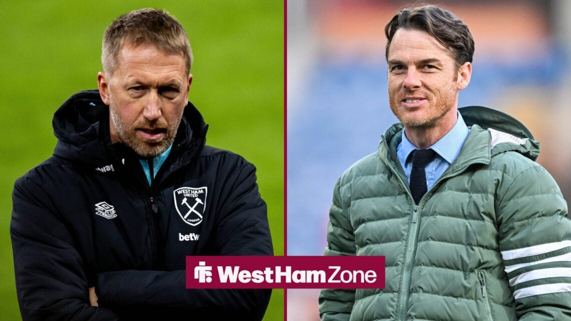 West Ham manager Graham Potter and Burnley boss Scott Parker