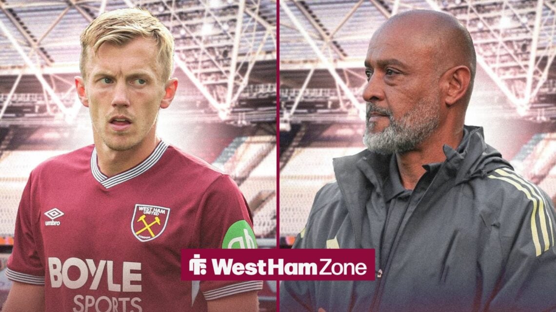 West Ham manager Nuno Espirito Santo and James Ward-Prowse