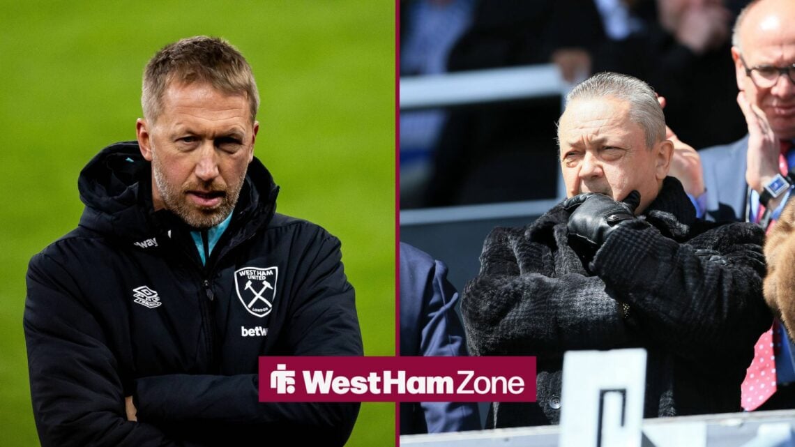 West Ham boss Graham Potter with owner David Sullivan