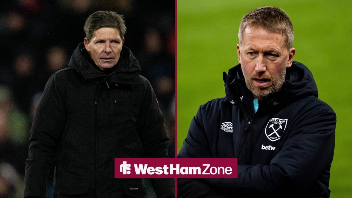 Crystal Palace boss Oliver Glasner and Graham Potter