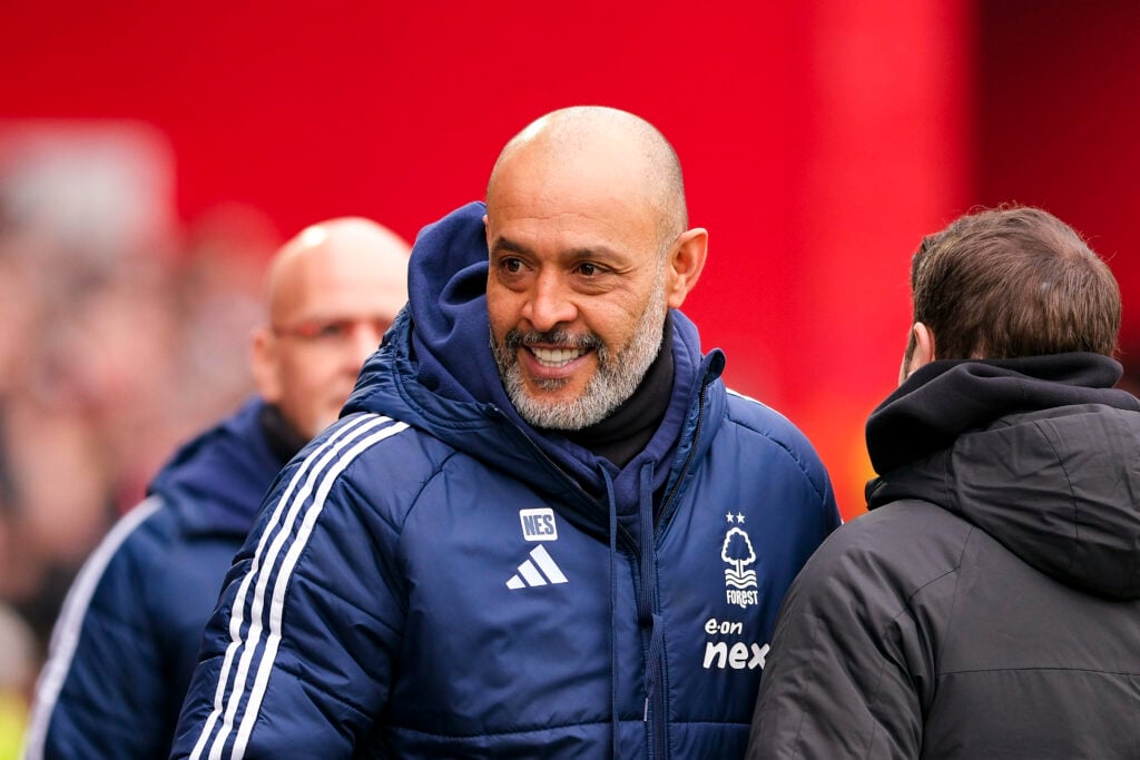 Nuno Espirito Santo smiling wearing a Nottingham Forest coat