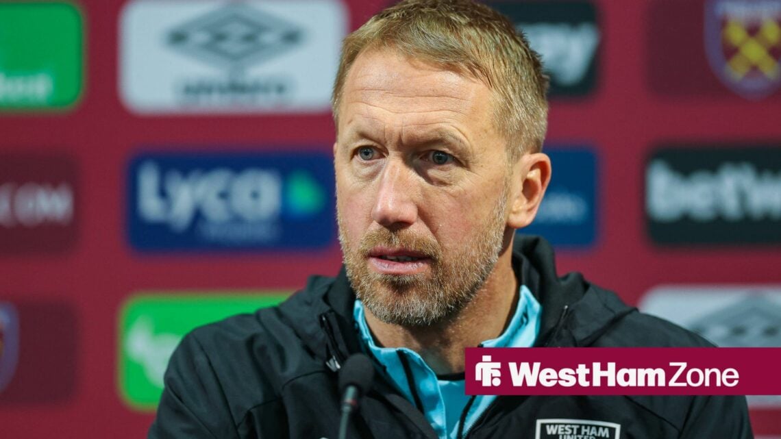 West Ham manager Graham Potter in a press conference