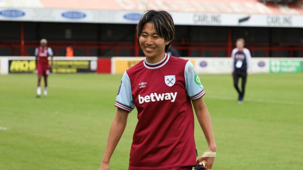 Riko Ueki in action for West Ham United Women