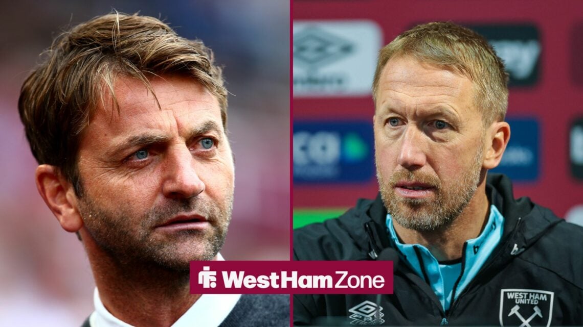 Tim Sherwood on left with Graham Potter on right