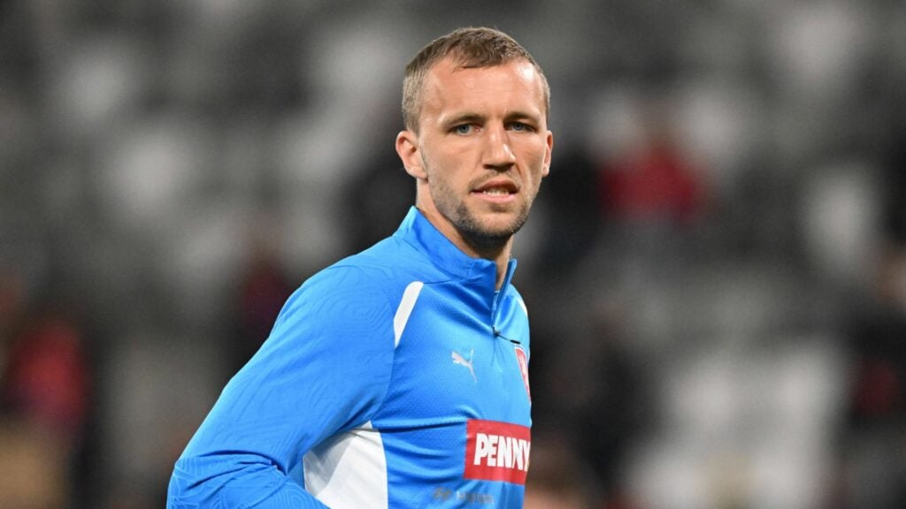 Tomas Soucek in Czechia training gear