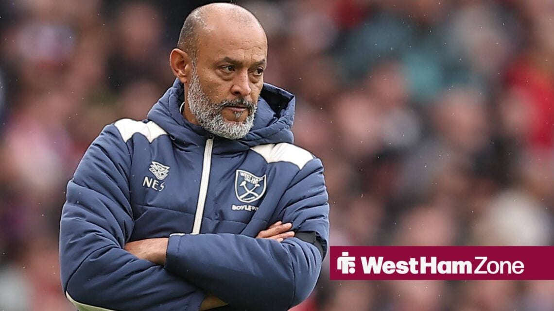 West Ham boss Nuno Espirito Santo with his arms crossed