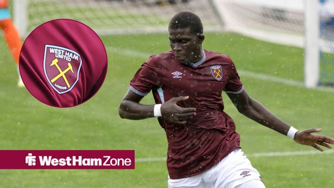 El Hadji Malick Diouf with an inset of the West Ham logo