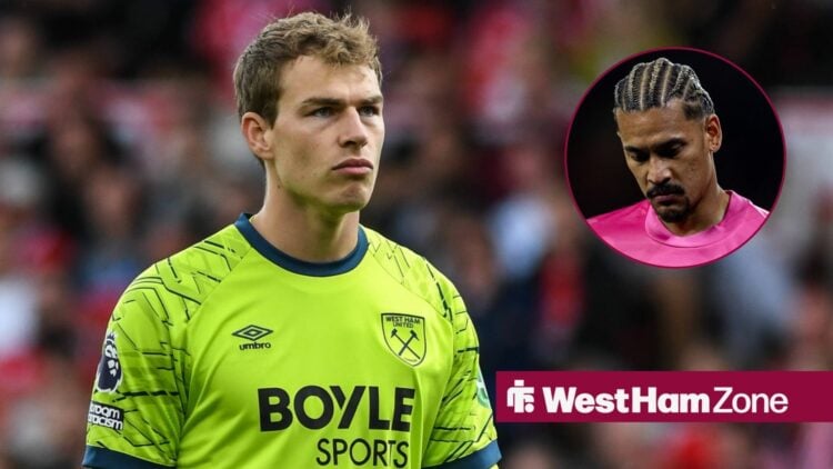 Mads Hermansen looking at an unhappy Alphonse Areola.