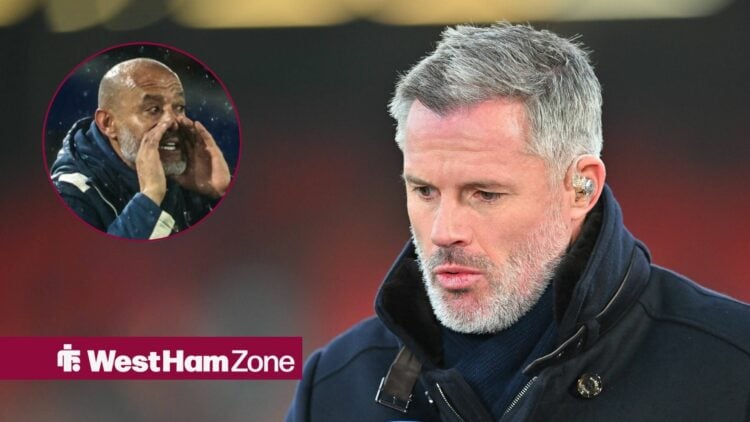 Jamie Carragher alongside a circle inset of Nuno Espirito Santo.