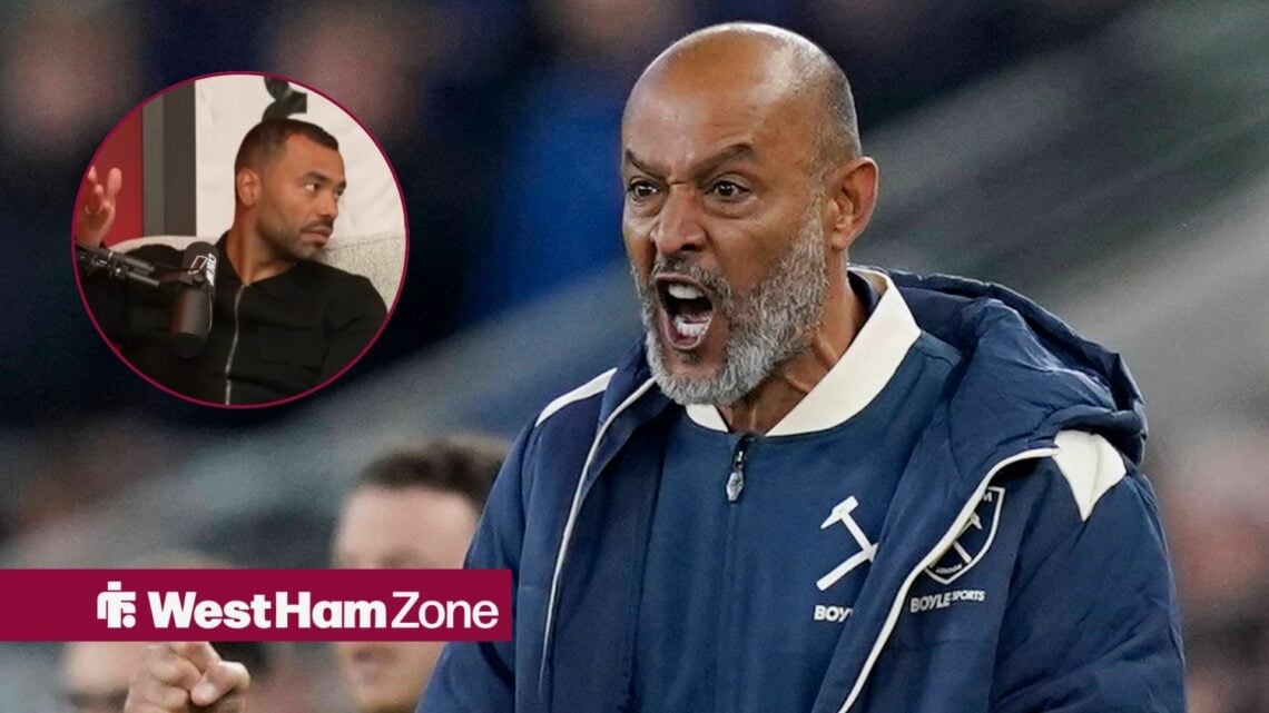 Ashley Cole looking at Nuno Espirito Santo who is screaming.