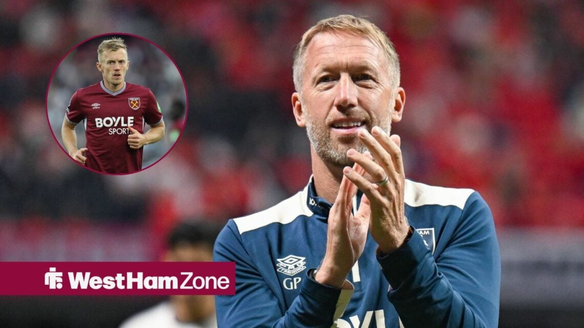 Ex-West Ham manager Graham Potter applauding and James Ward-Prowse in the circle