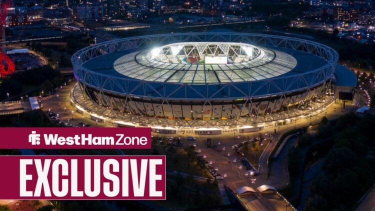 A general shot of the London Stadium at night