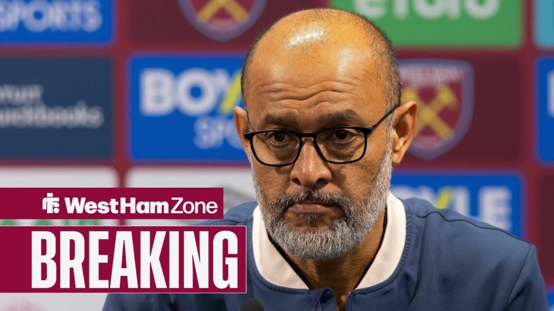Nuno Espirito Santo looks glum in a West Ham press conference