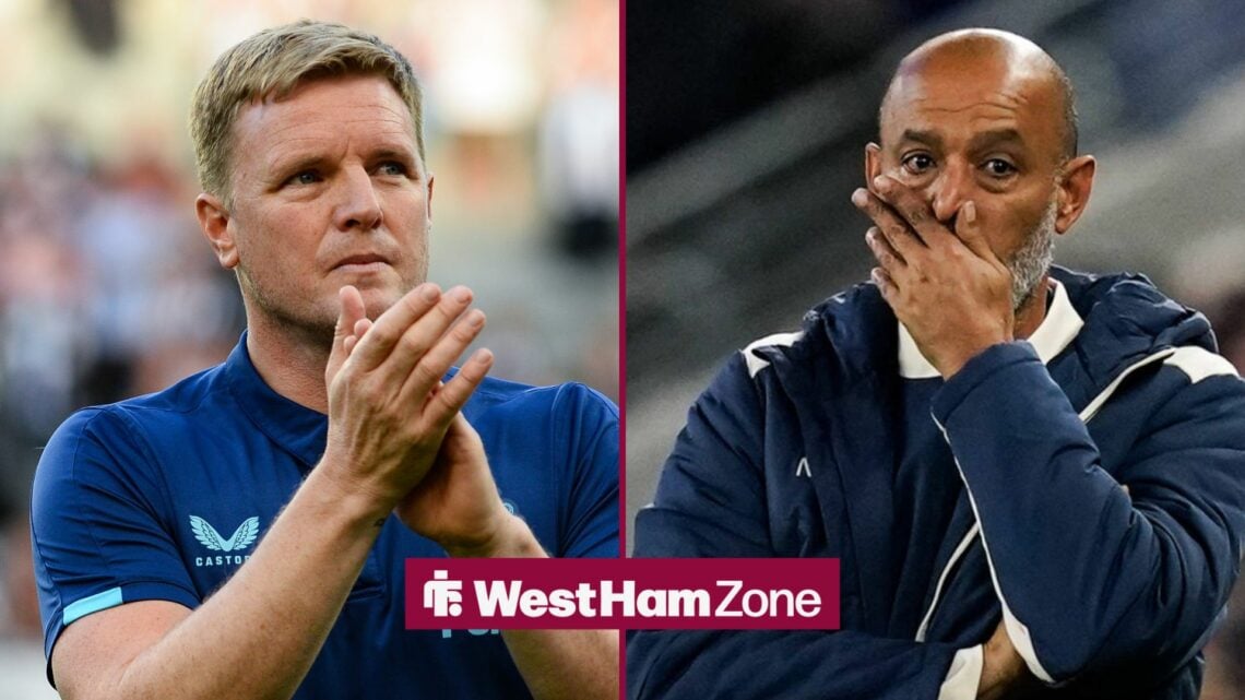 Nuno Espirito Santo and Eddie Howe stood alongside each other.