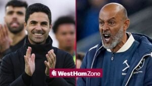Arsenal boss Mikel Arteta and West Ham boss Nuno Espirito Santo