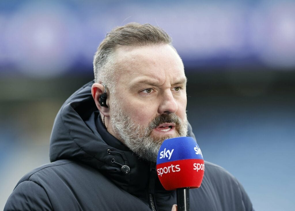 Kris Boyd with a Sky Sports microphone