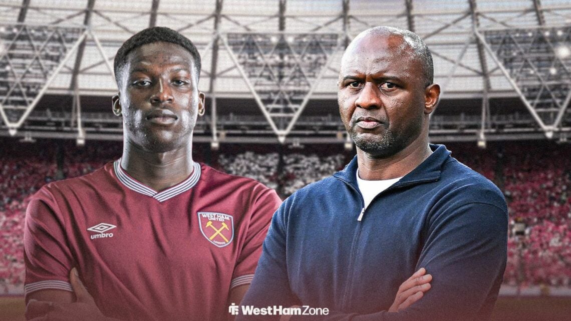 West Ham starlet Mohamadou Kante and Patrick Vieira.