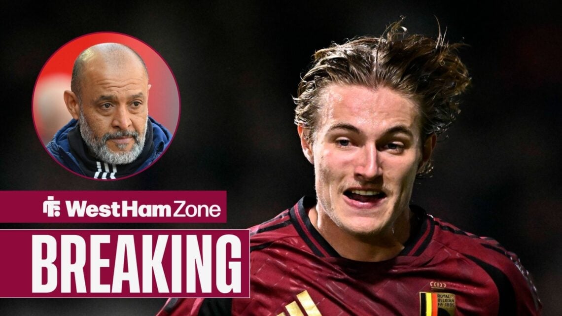 West Ham target Romeo Vermant in action and Nuno Espirito Santo in circular inset
