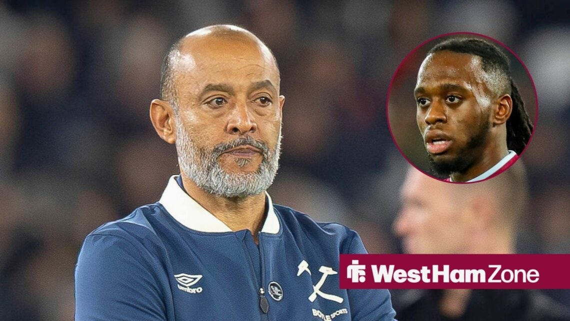 West Ham United manager Nuno Espirito Santo and Aaron Wan-Bissaka in circular inset