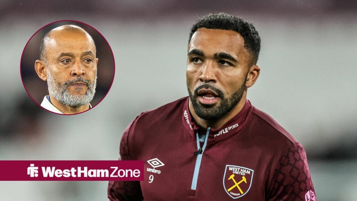 West Ham United striker Callum Wilson and Nuno Espirito Santo in circular inset