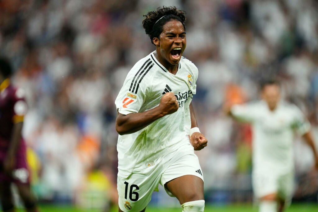 Endrick celebrating after scoring for Real Madrid