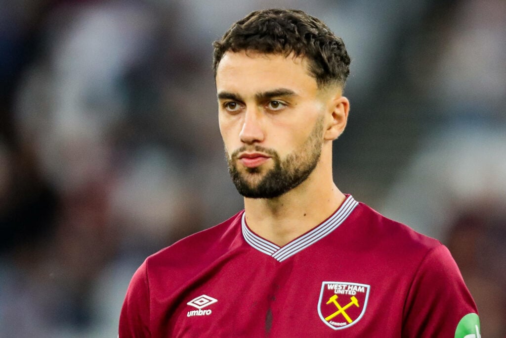 Max Kilman looking concentrated playing for West Ham