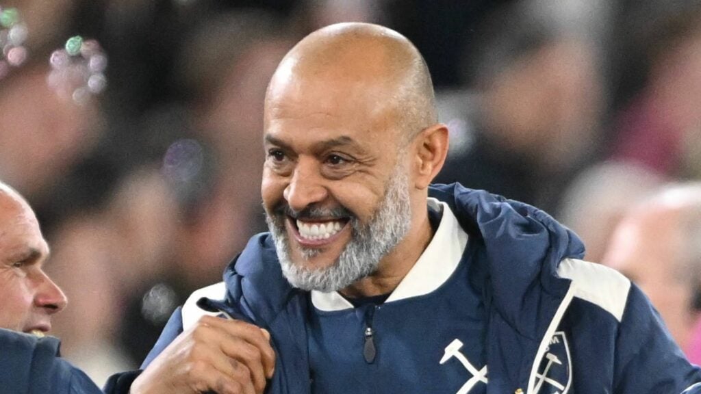 West Ham boss Nuno Espirito Santo looking happy.
