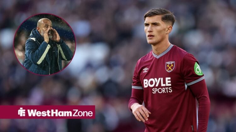 Freddie Potts alongside a circle inset of Nuno Espirto Santo.