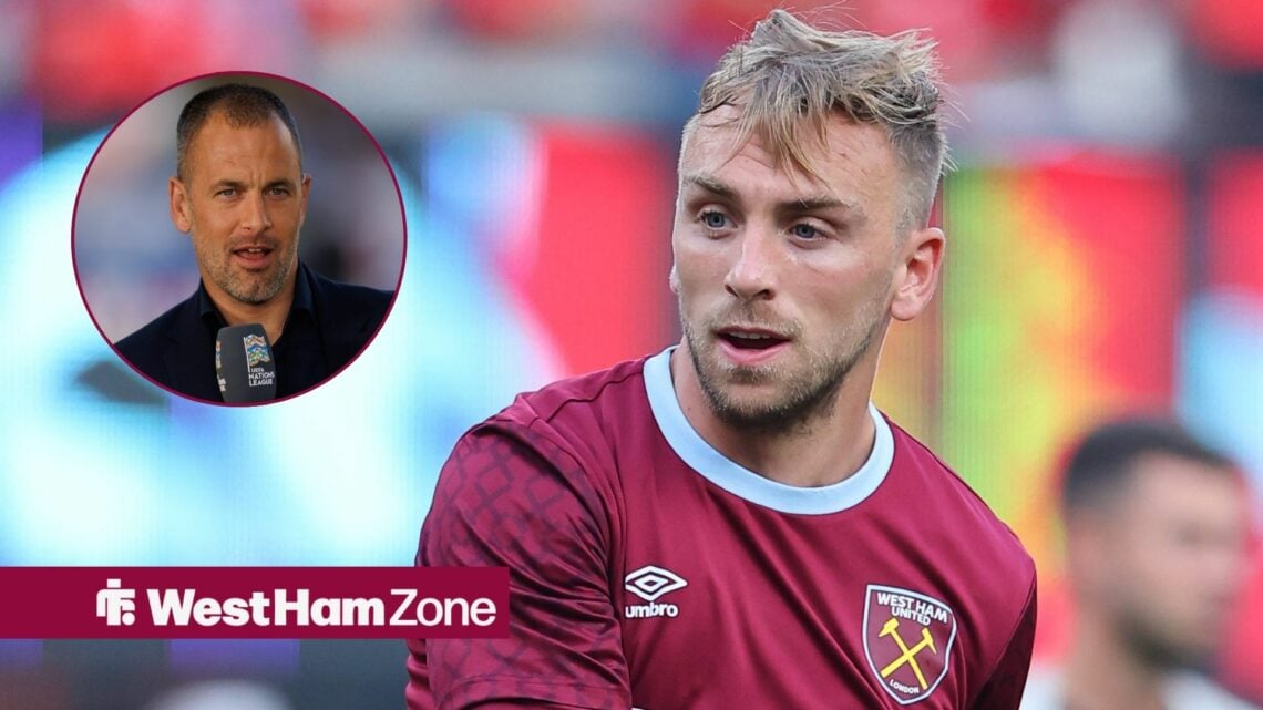 Jarrod Bowen looking concerned in the direction of Joe Cole.