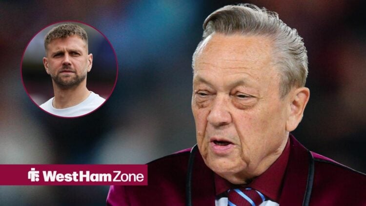 David Sullivan looking towards Niclas Fullkrug in a circle inset