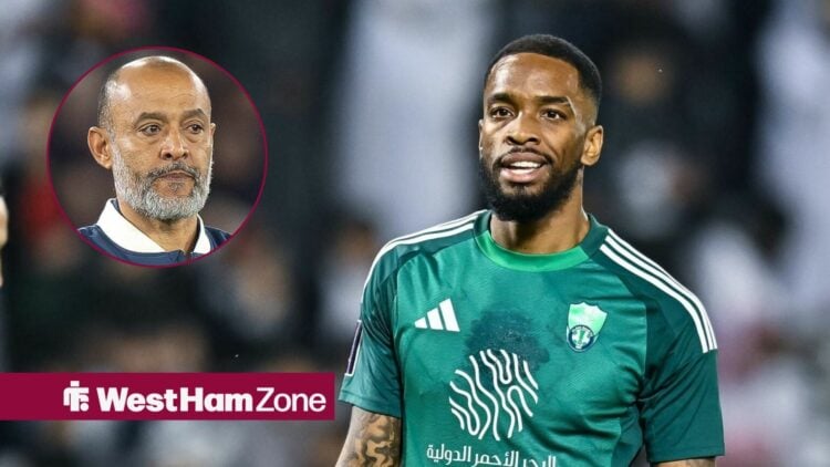 Ivan Toney alongside a circle inset of Nuno Espirito Santo.