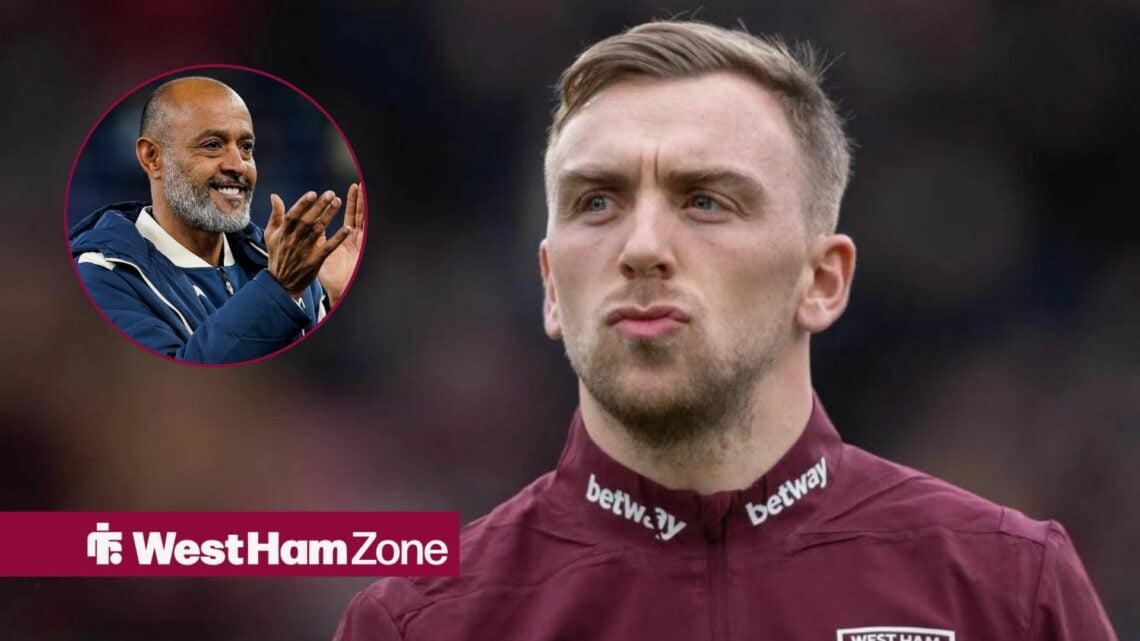 Jarrod Bowen is staring at Nuno Espirito Santo.