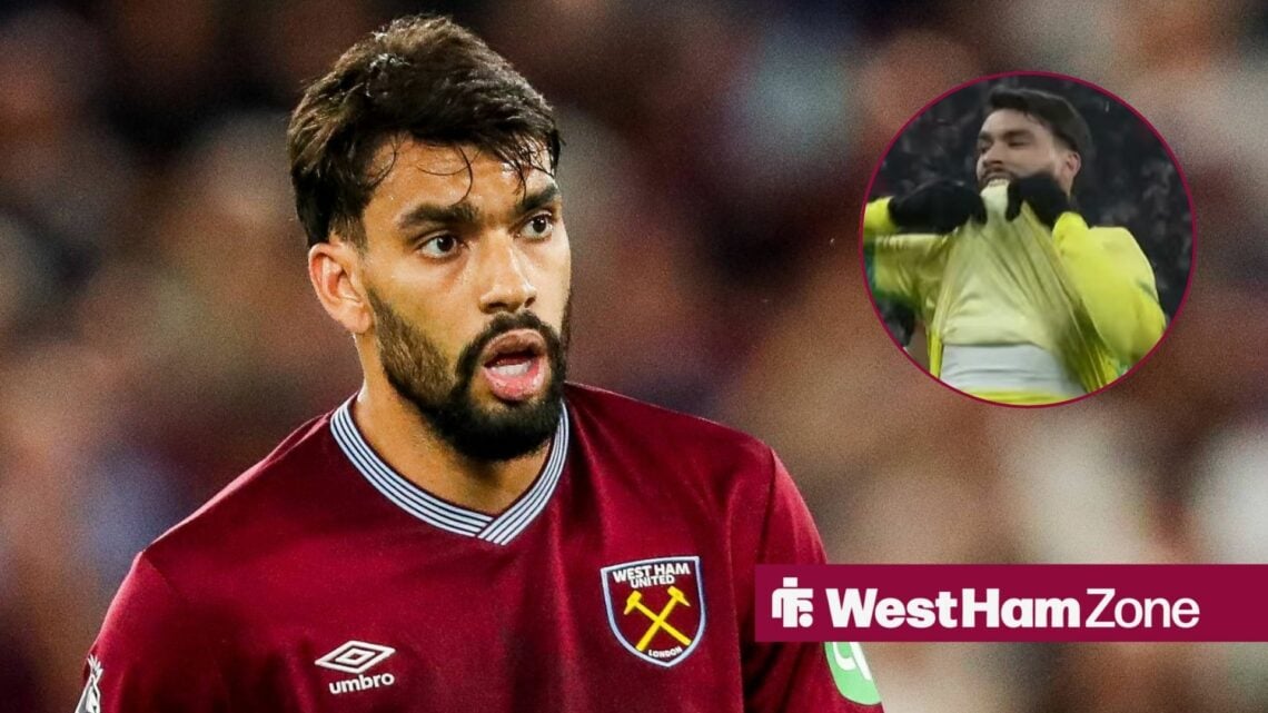 Lucas Paqueta looking worried towards a circle inset of Lucas Paqueta looking disappointed for Brazil