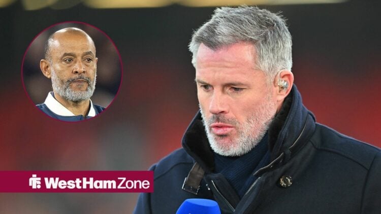 Jamie Carragher alongside a circle inset of Nuno Espirito Santo.