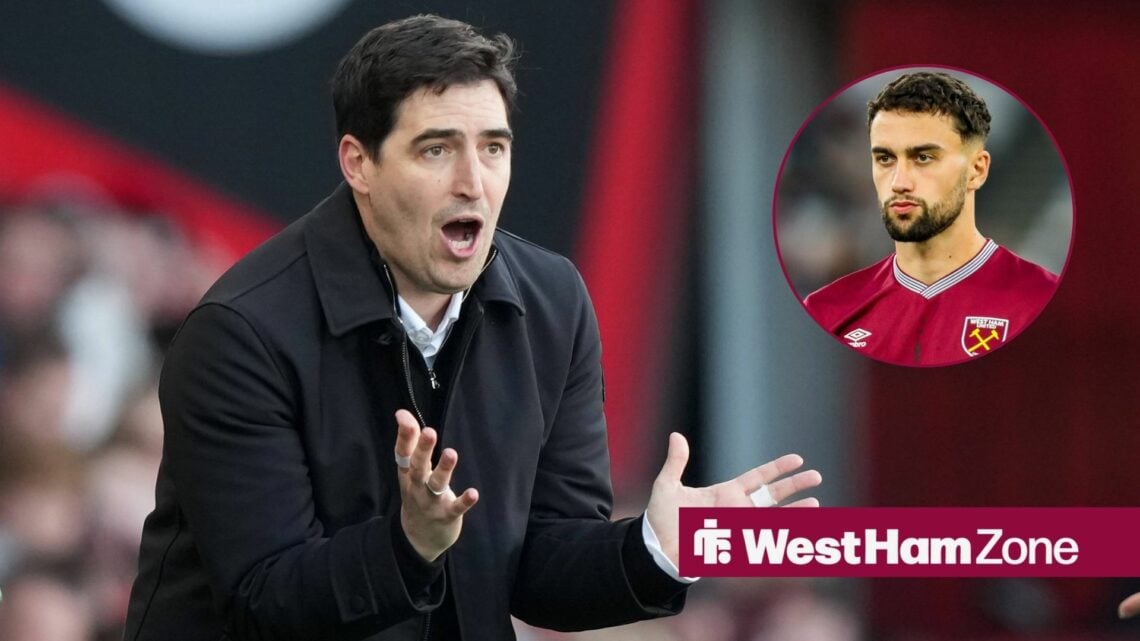 Andoni Iraola alongside a circle inset of Max Kilman.