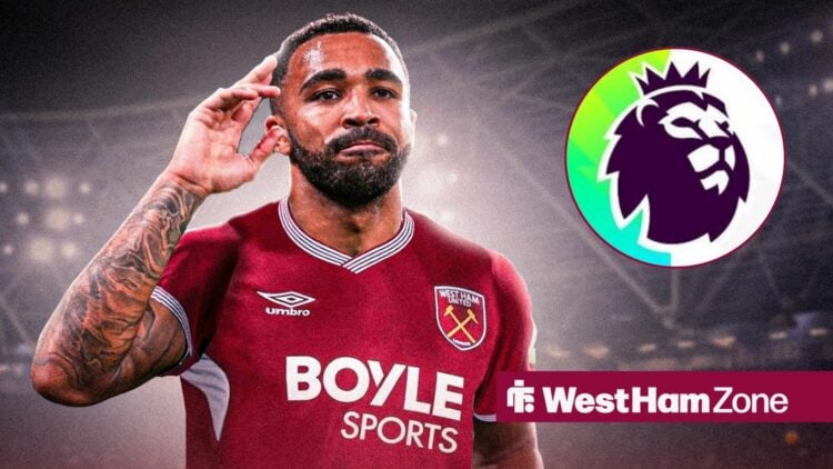 Callum Wilson and the Premier League logo.