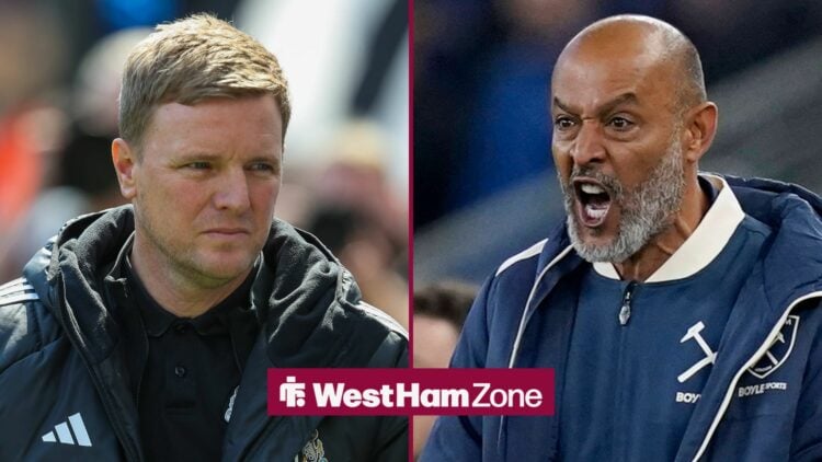 Eddie Howe and Nuno Espirito Santo stood alongside each other.