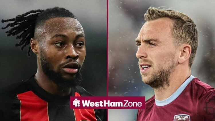 Bournemouth winger Antoine Semenyo, West Ham winger Jarrod Bowen