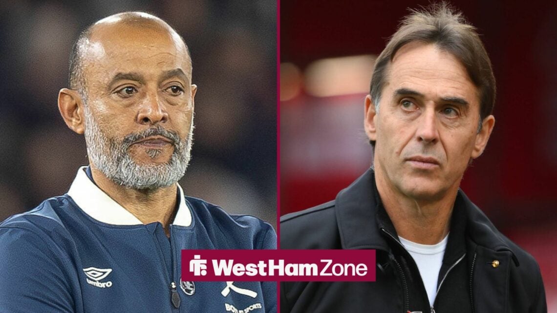 Nuno Santo and Julen Lopetegui looking stern