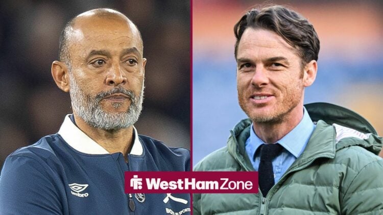 West Ham manager Nuno Espirito Santo with Burnley manager Scott Parker smiles